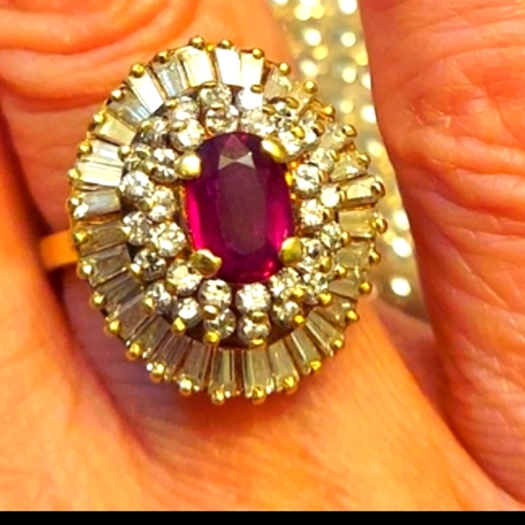 Sheldon's Jewelry - Ballerina Ruby & diamond ring.